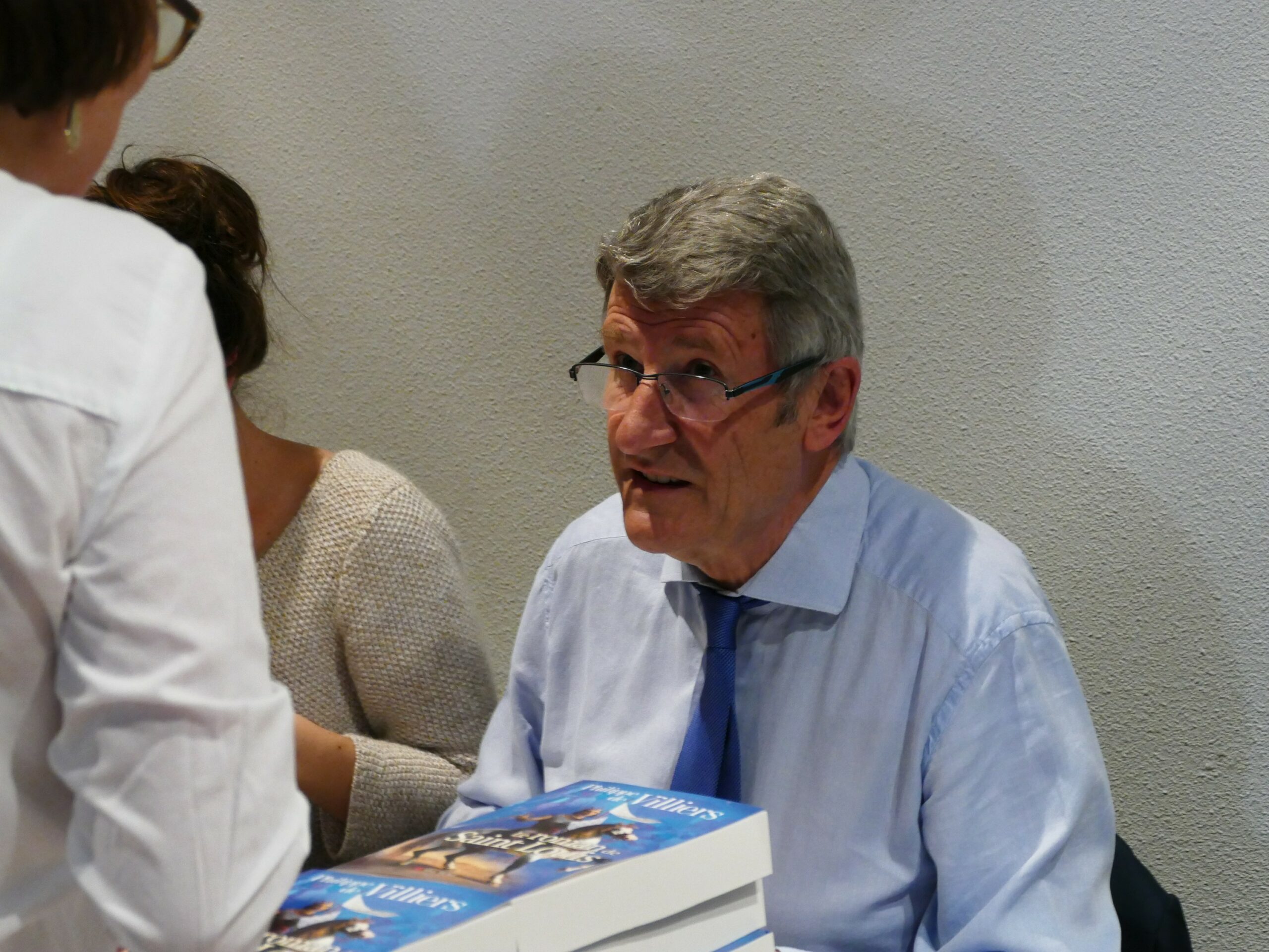 Philippe de Villiers at Salon du livre et de la famille in Paris (Île-de-France, France).